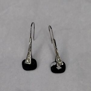 Monet Black and Silver Geometric Earrings
